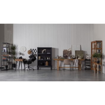 WOOOD wandkast Bonk matzwart grenenhout 160 x 107 x 39 cm
