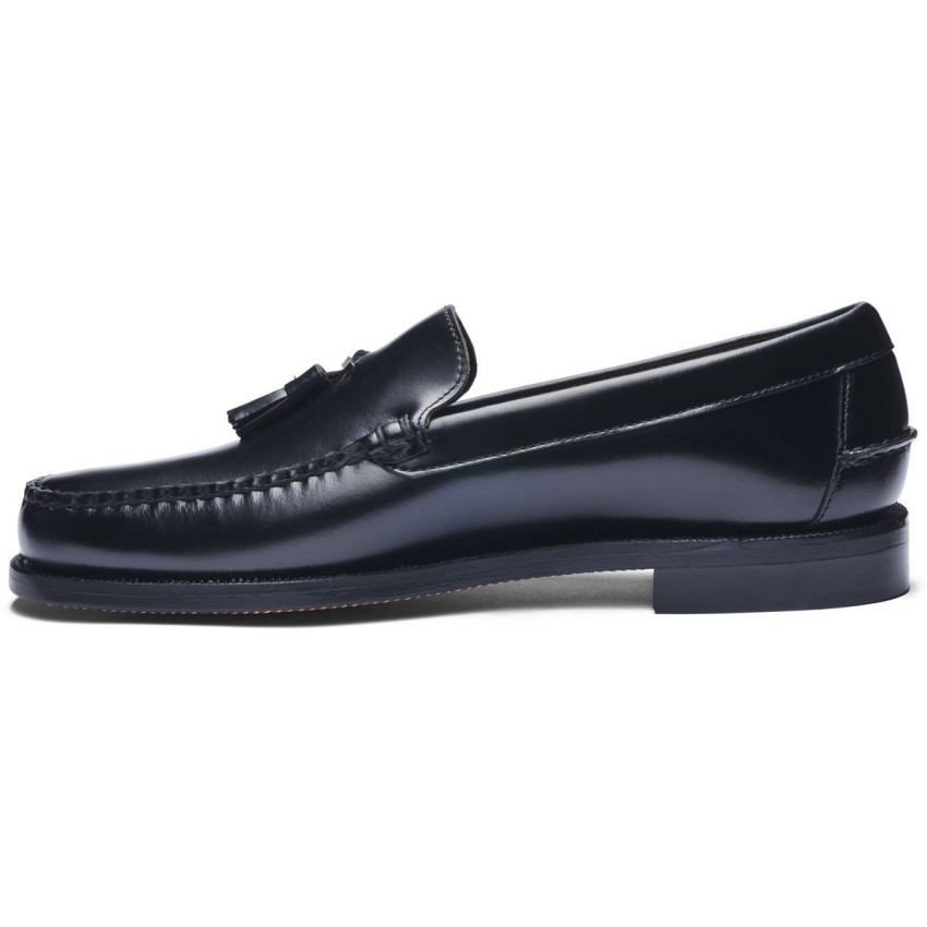 CLASSIC WILL WIDE Black MOCASSIN-Mocassin à glands homme en cuir pleine fleur coloris noir