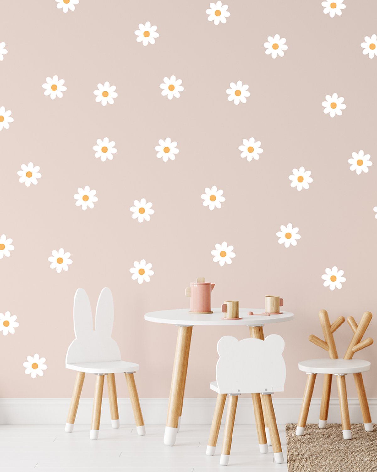 Wallstickers Blomster 50stk – ØKO Veggklistremerker Barnerom