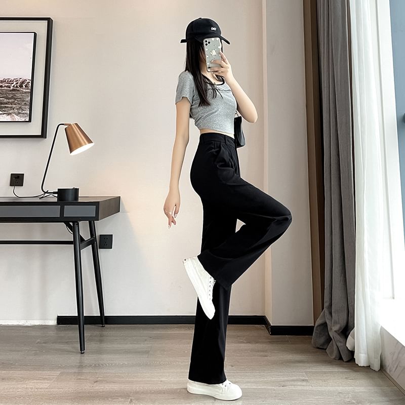 Yupina - Wijde pantalon met hoge taille