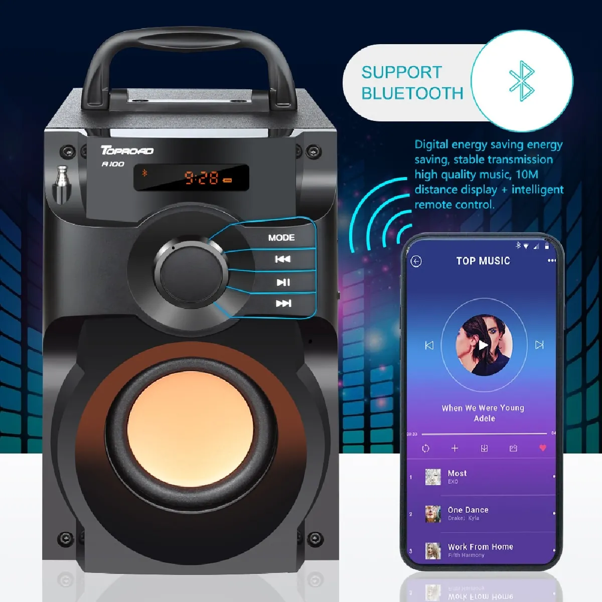 Universal Haut-parleur Bluetooth colonne - Noir