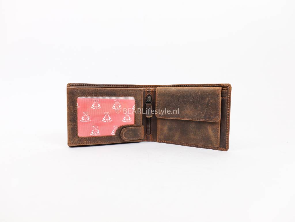 Billfold 'Jan' vintage bruin Vintage bruin