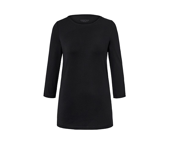 Shirt mit 3/4-Arm, schwarz