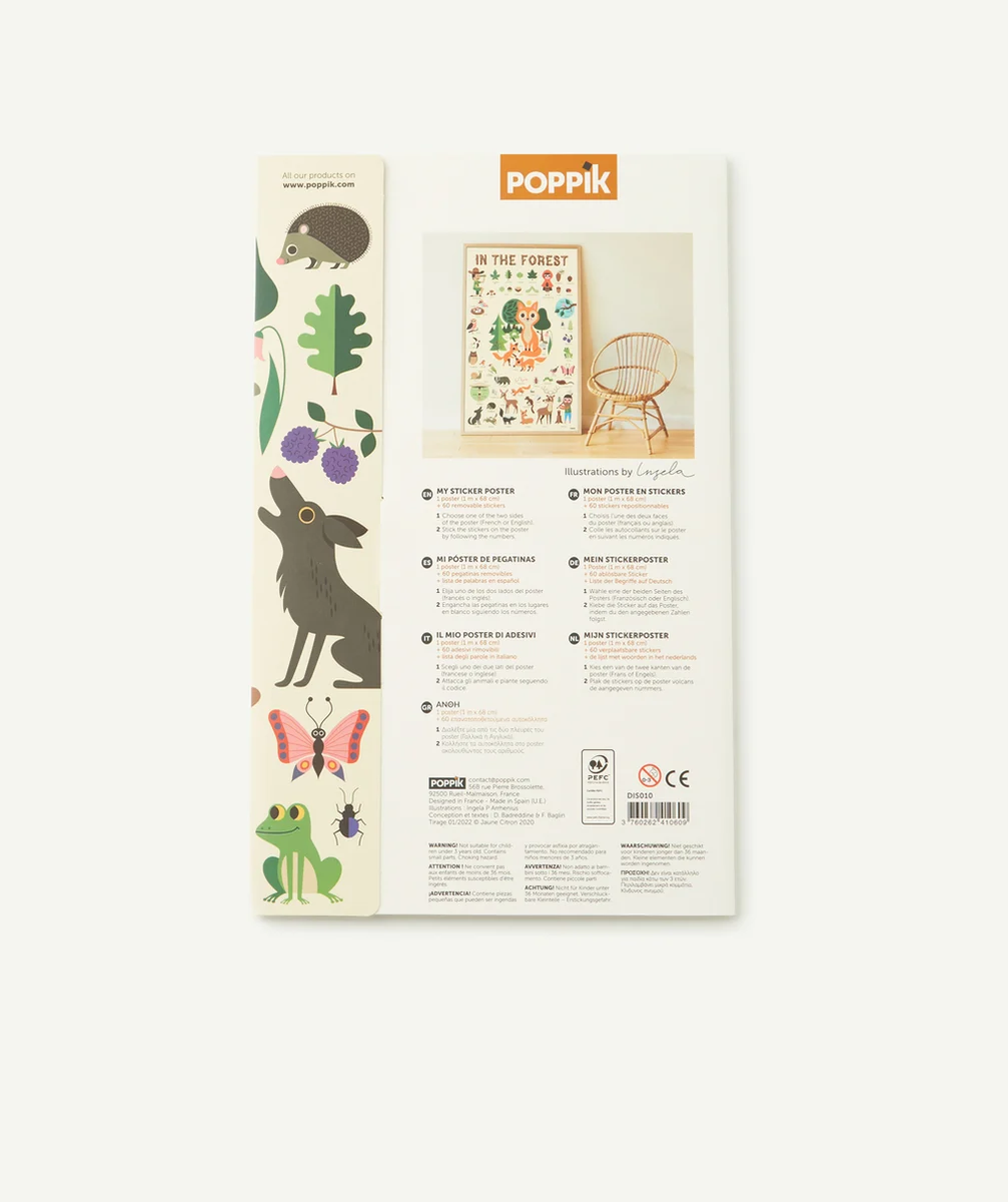 POPPIKPOSTER AVEC STICKERS SUR LA FÔRET 3-8 ANS