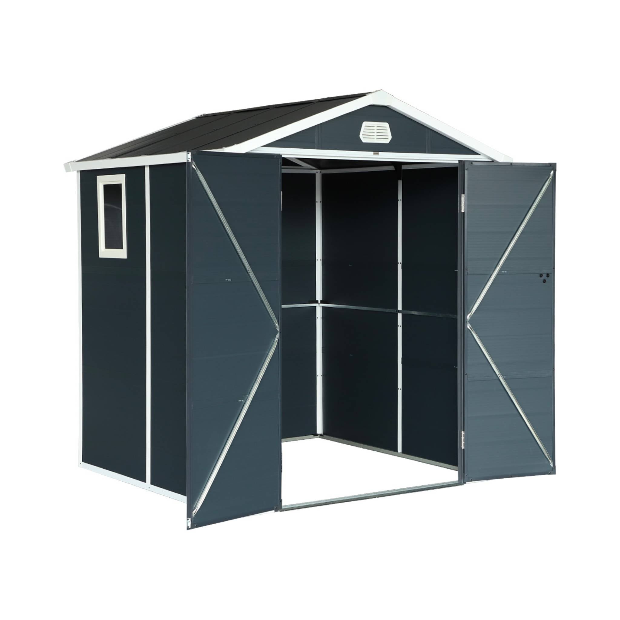 sweeek - Kunststof tuinhuisje met aluminium frame 3,65 mÂ²