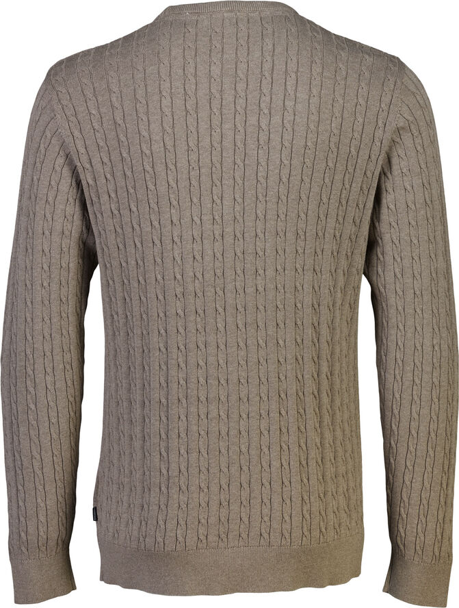 Lindbergh O-neck cable knit Dusty camel mel