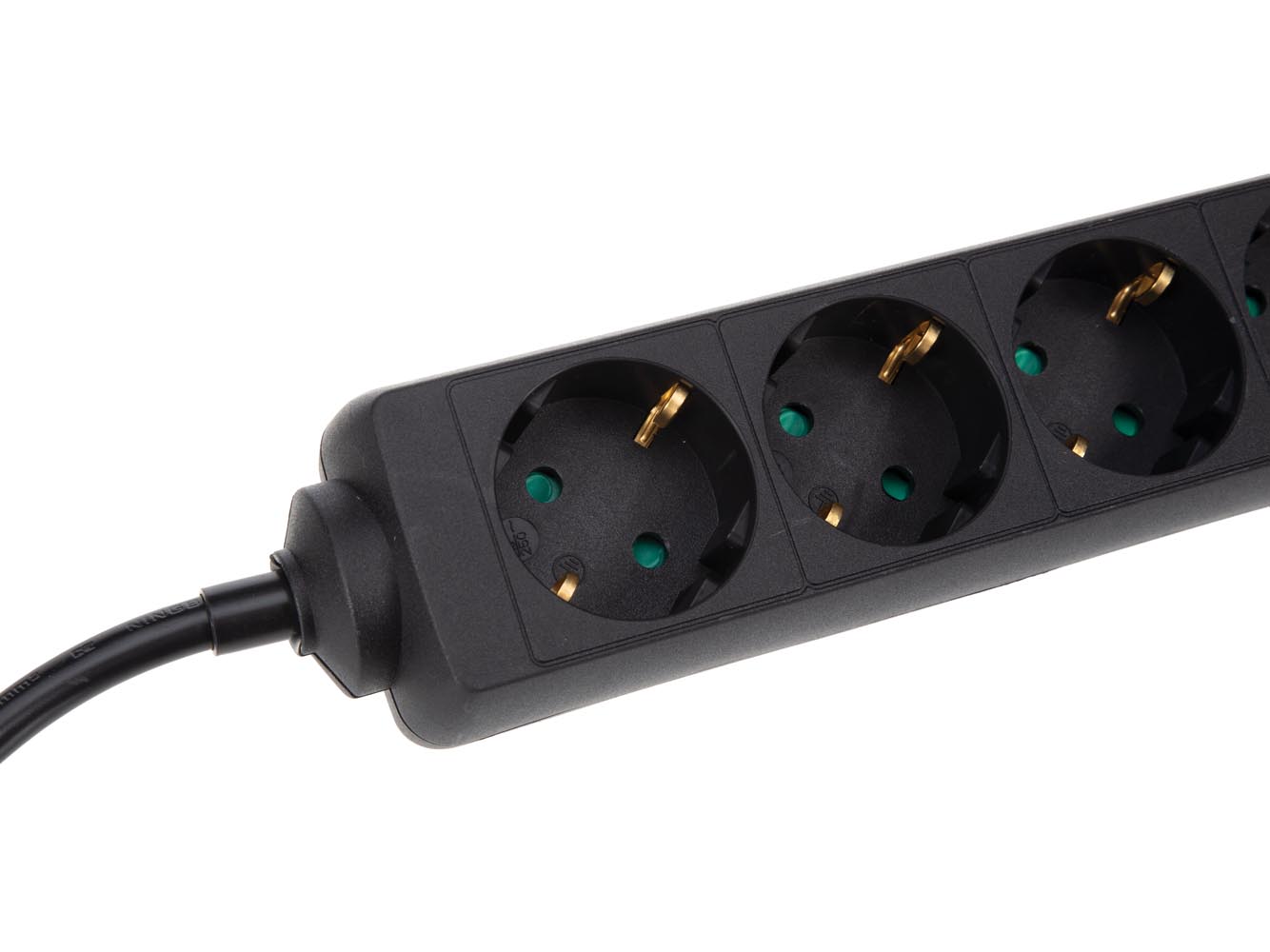 HQ-Power EB4STBHQ-5-G 4-weg stekkerdoos met krimpkous - 5 meter