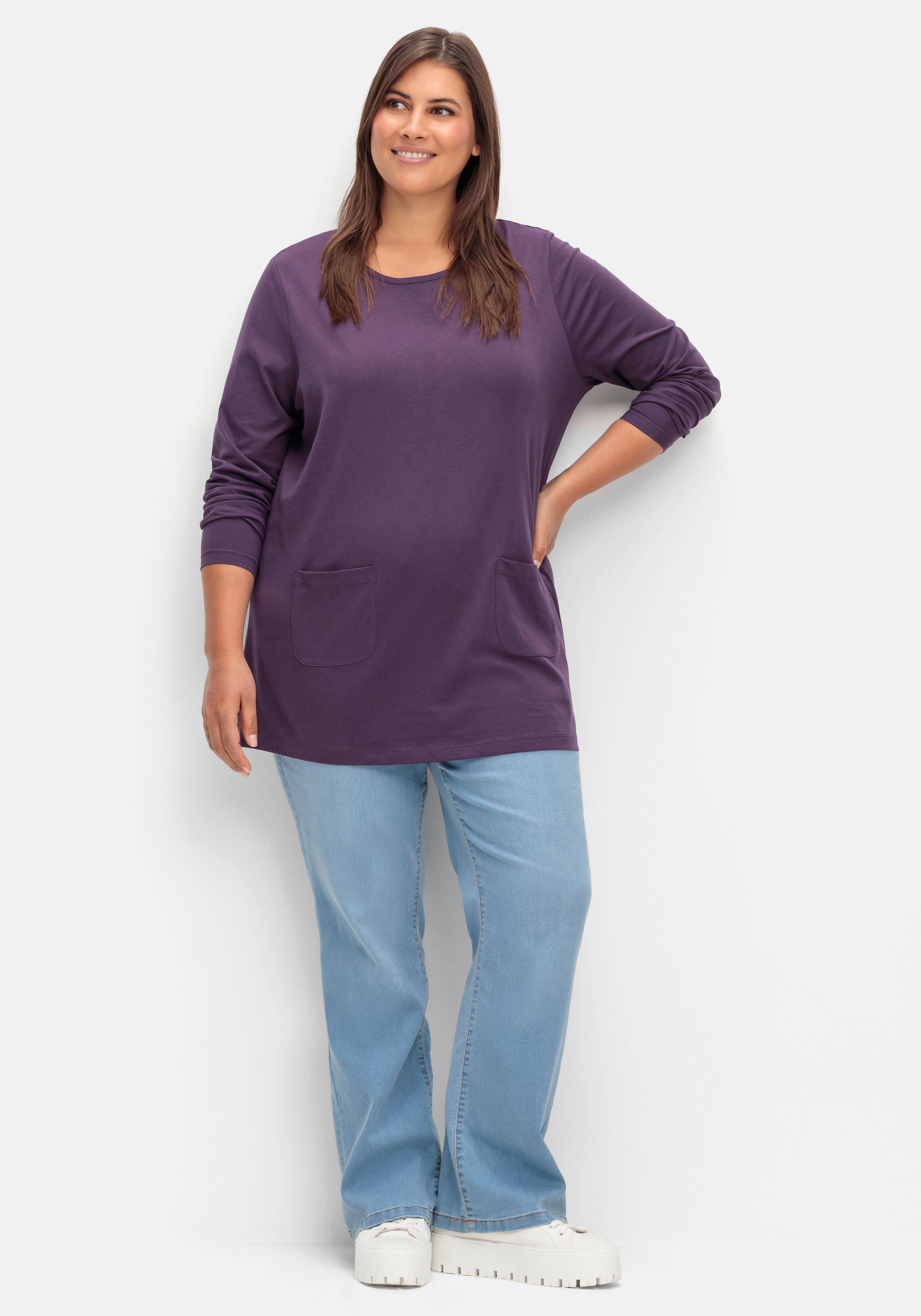 Longshirt mit aufgesetzten Taschen