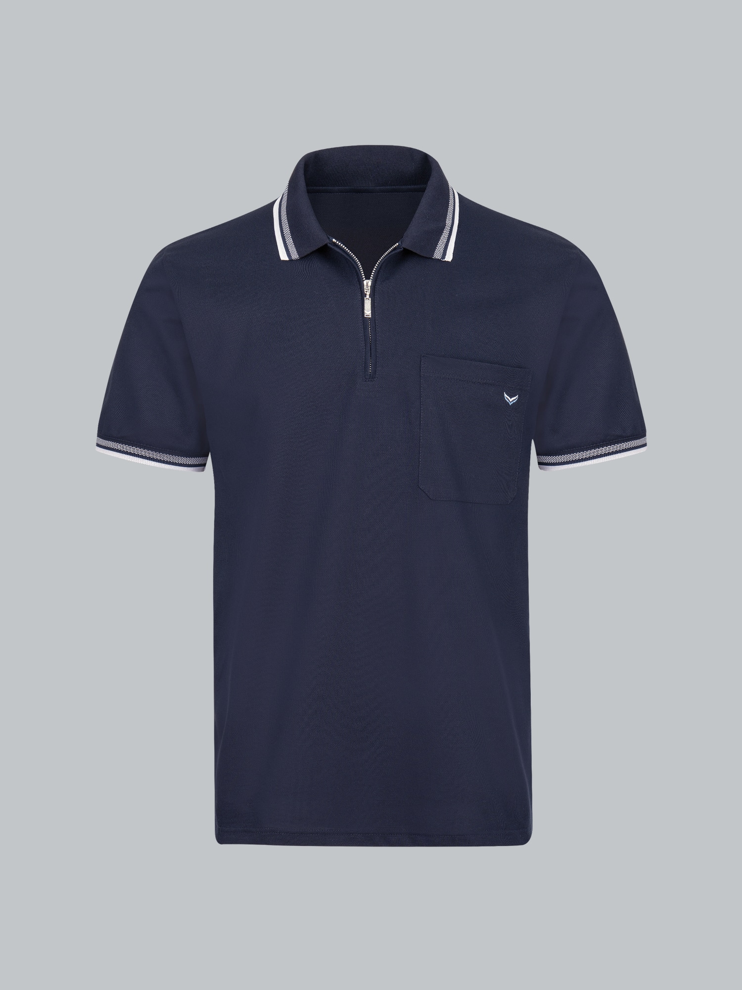Poloshirt mit Reißverschluss Navy