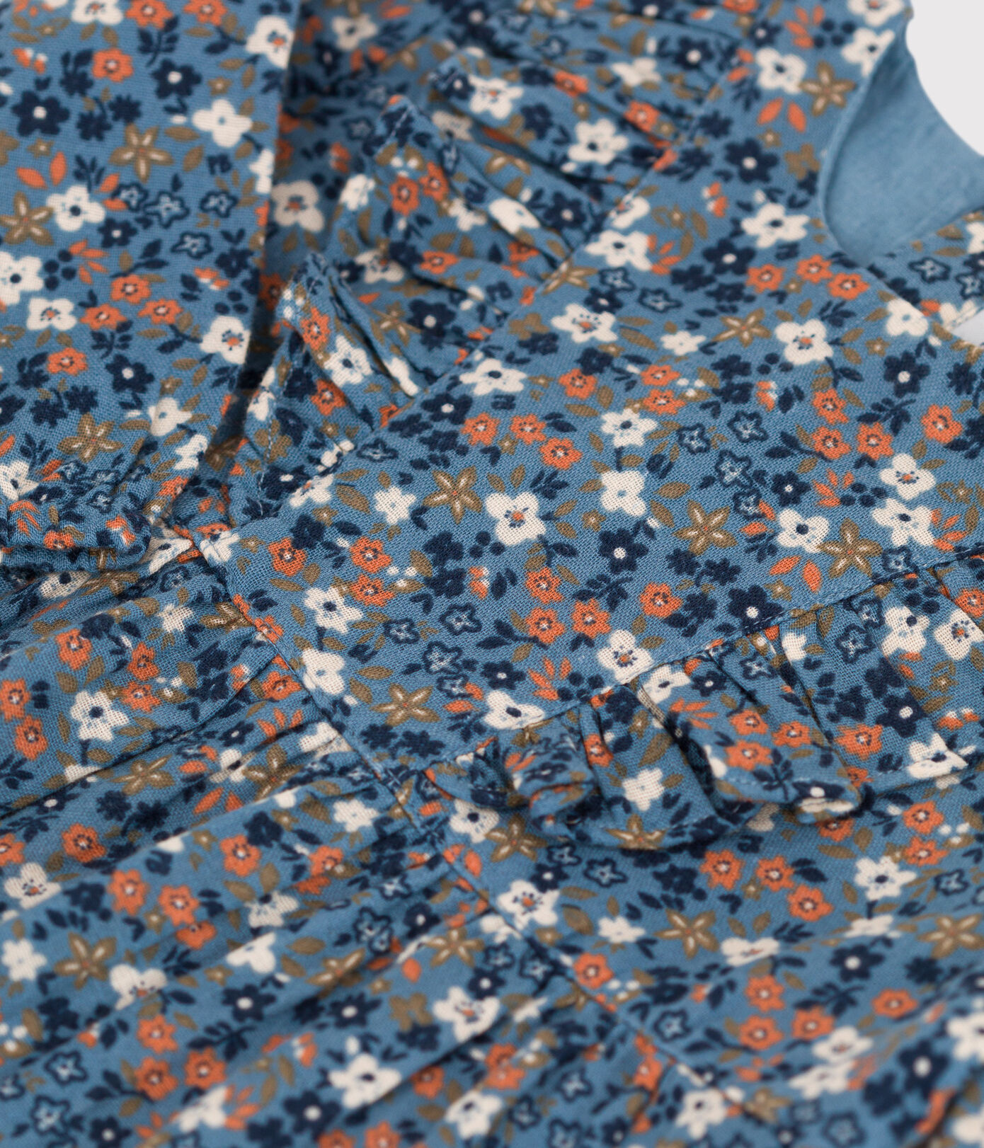 Robe manches longues bébé en gaze de coton imprimée