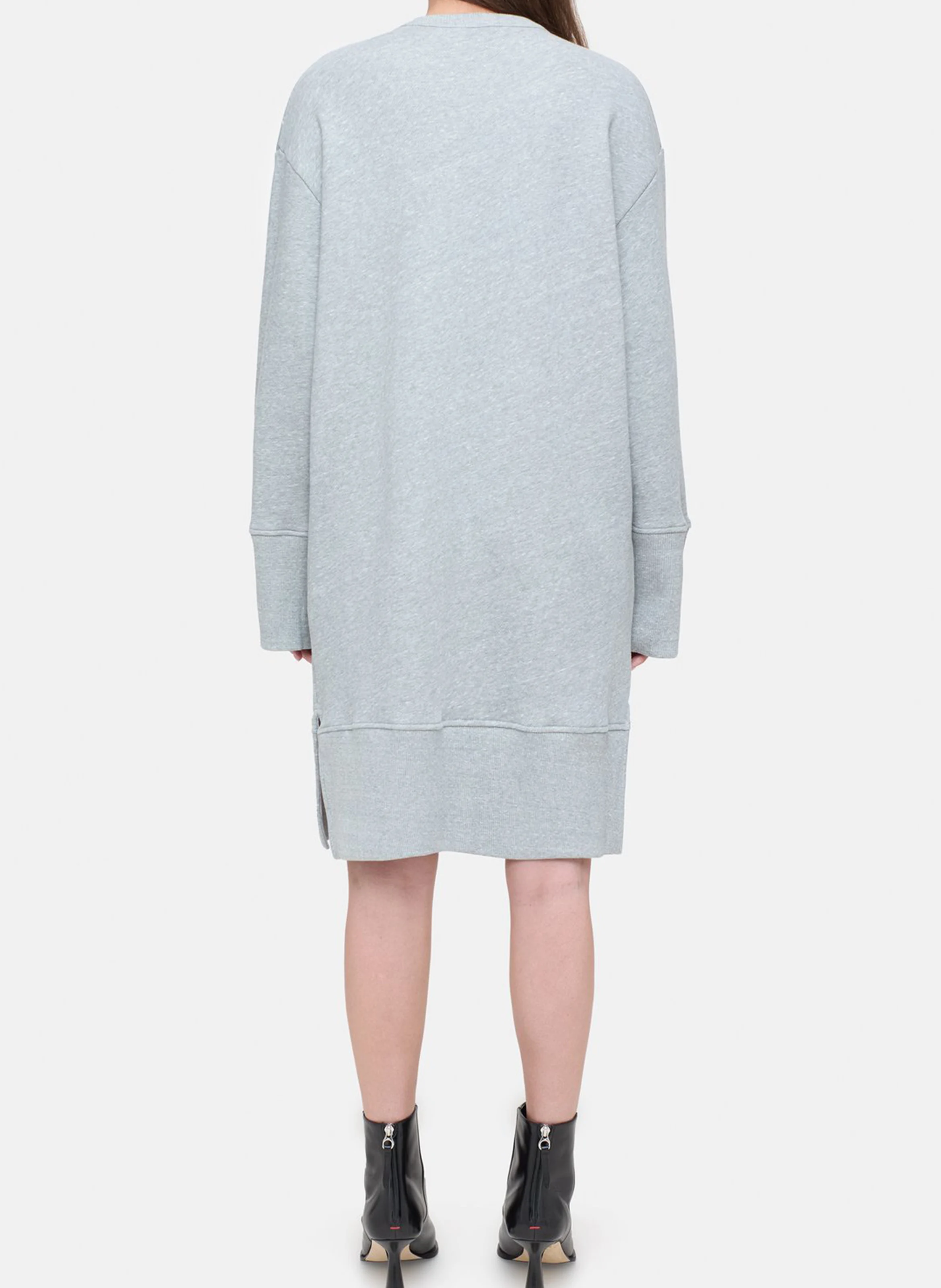 FELPA - Robe courte col rond en coton mélangé | Gris