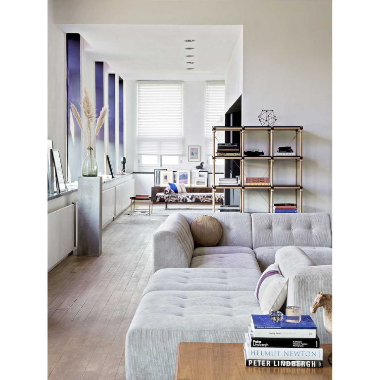 HKliving Vint hocker,corduroy rib, creme