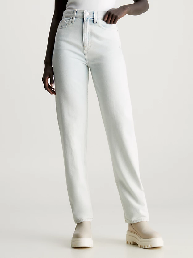 Calça jeans reta de cintura alta