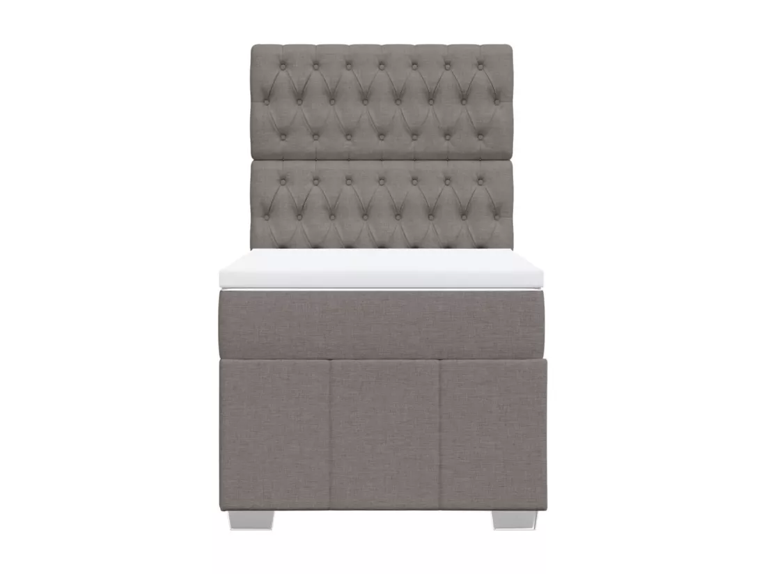 Sommier à lattes de lit avec matelas Taupe 90x190 cm Tissu