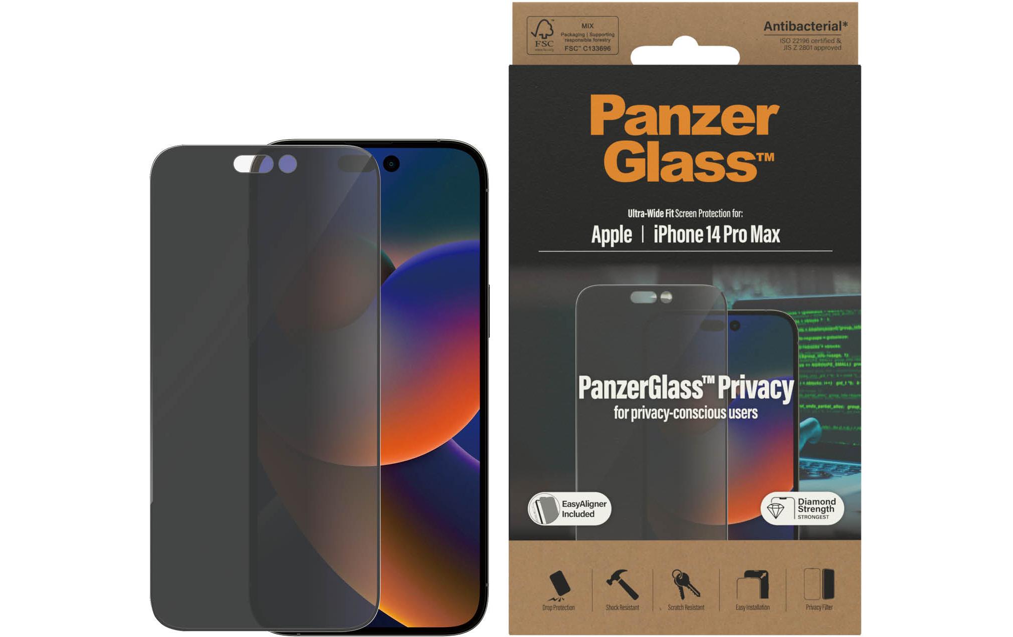Displayschutz Ultra Wide Fit Privacy iPhone 14 Pro MaxDisplay-Schutzfolie mit Applicator für das Apple iPhone 14 Pro Max