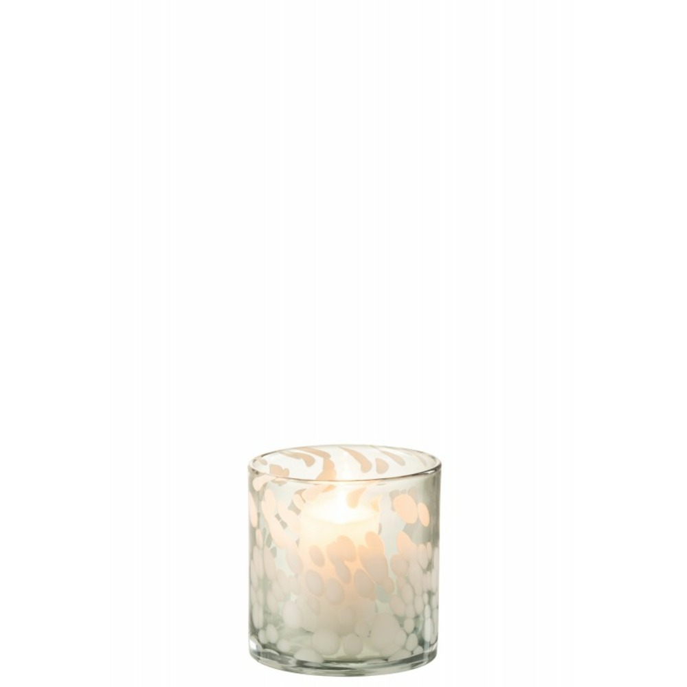 Photophore en verre gris 12x12x12 cm