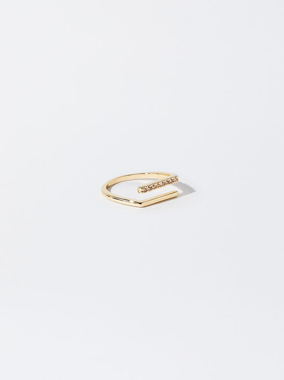 Anel de ouro com zircônia cúbica - Ouro