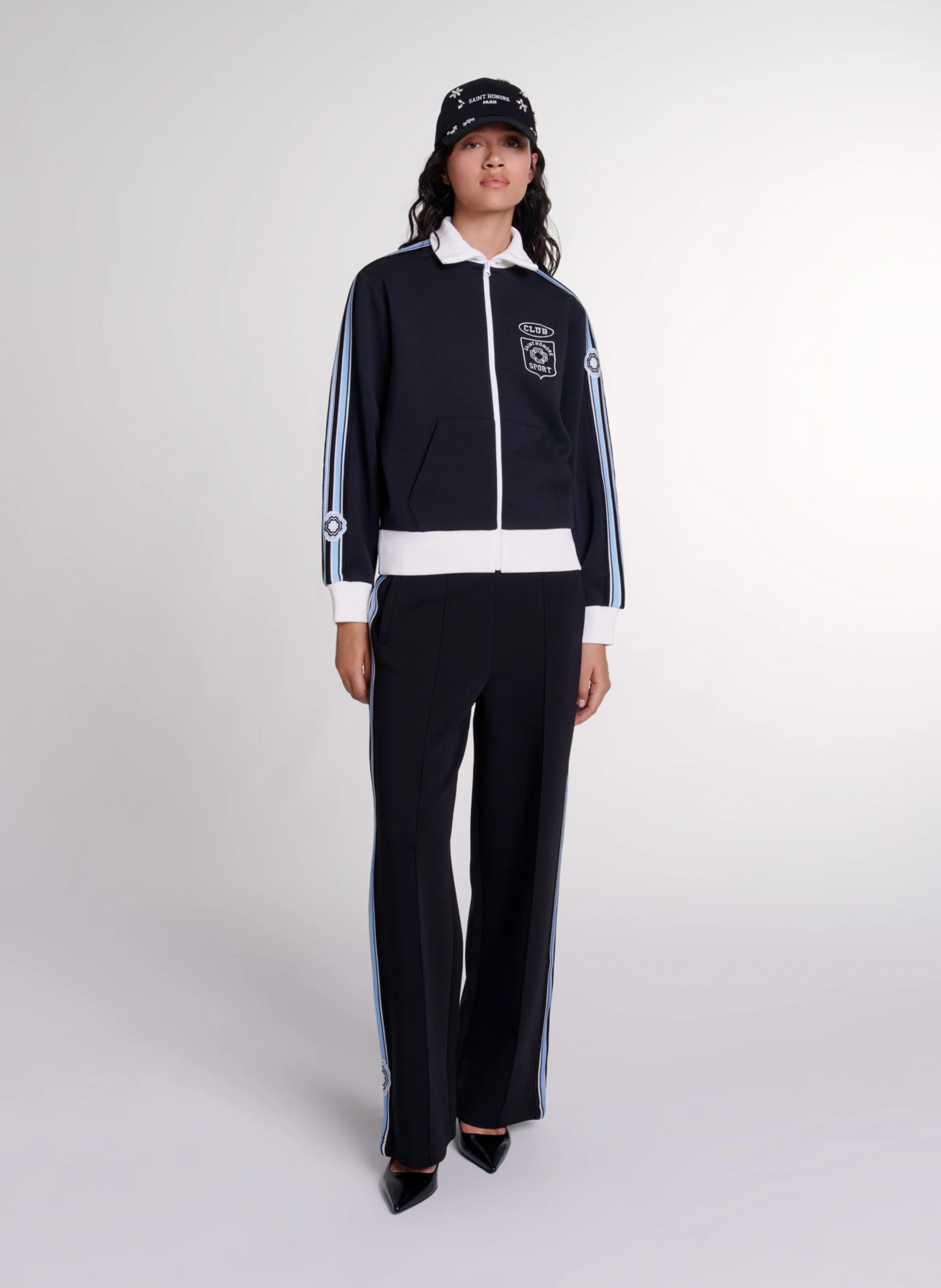 Sweatshirt zippé à encolure montante | Noir