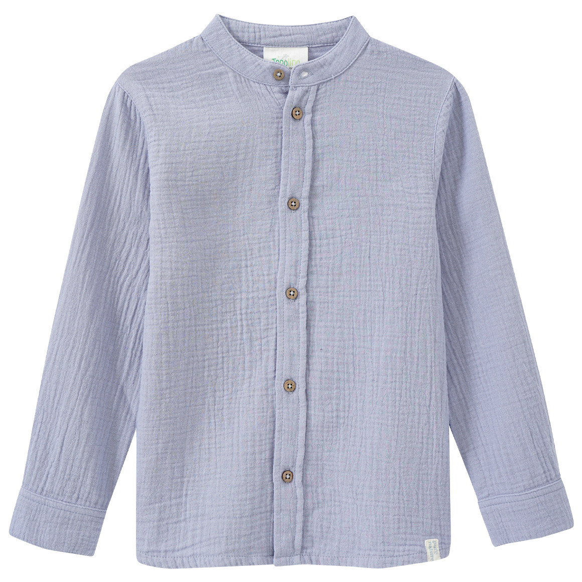 Topolino Pure Collection Jungen Musselin-Hemd mit Stehkragen hellblau