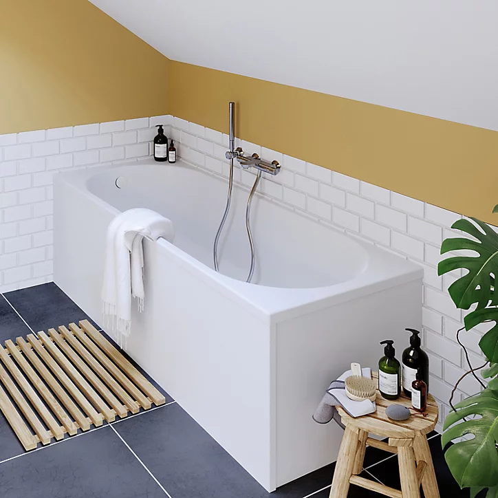 Baignoire droite Horyn L. 140 cm x l. 70 cm blanc