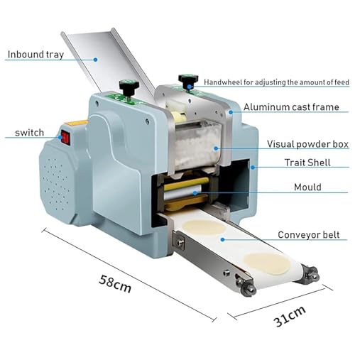 Machine à raviolis Automatique, Presse à raviolis électrique 140 W avec Moule d'emballage de raviolis, 60 pièces/Min, Moule Rond en Acier Inoxydable, Traitement de la pâte, laminoir pour Restaurants : Cuisine et Maison