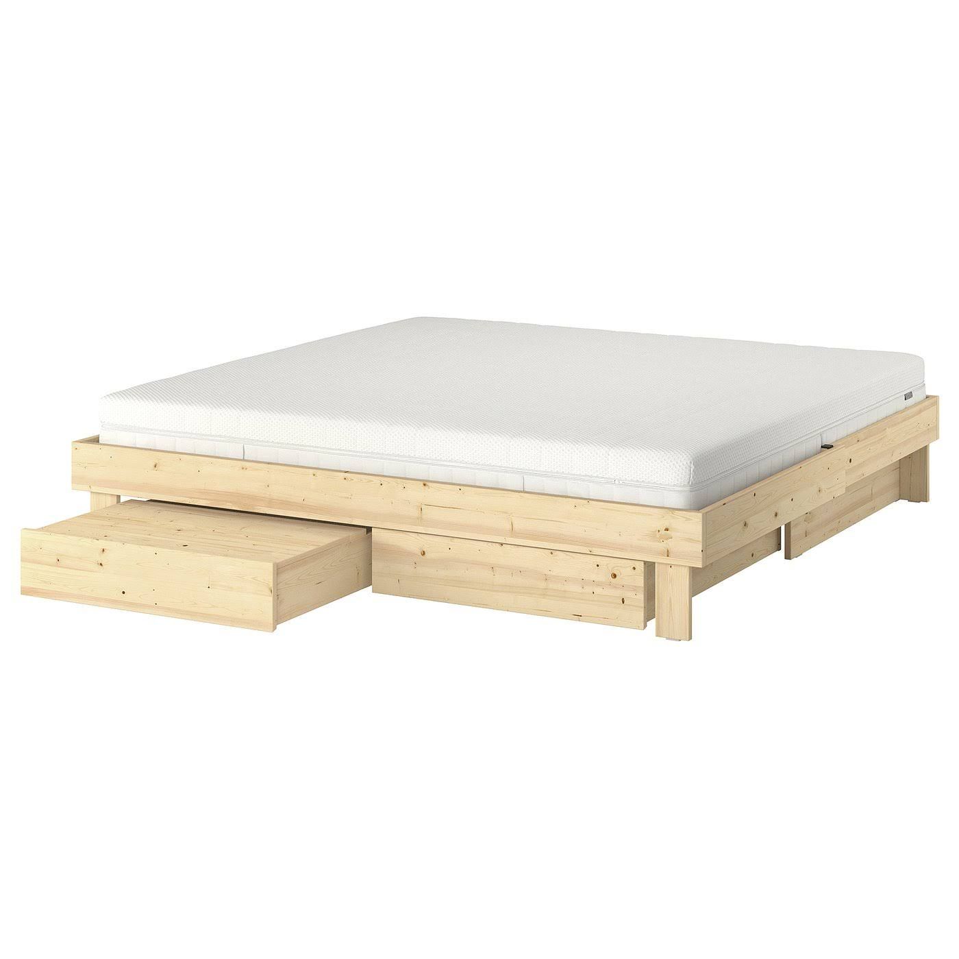 IKEA GLAMBERGET Bettgestell + Aufbewahrung+Matratze
