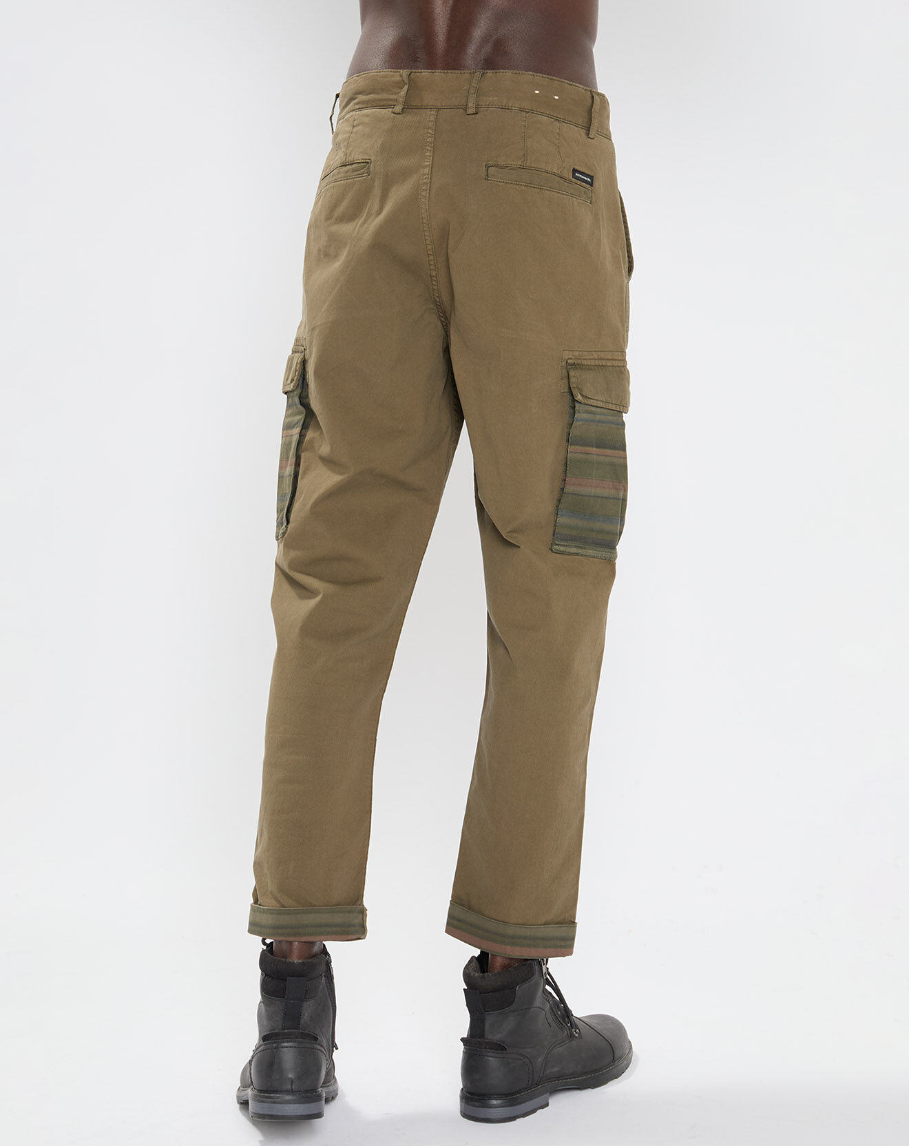 Scotch & Soda Pantalon Cargo Loose Tapered kaki foncé