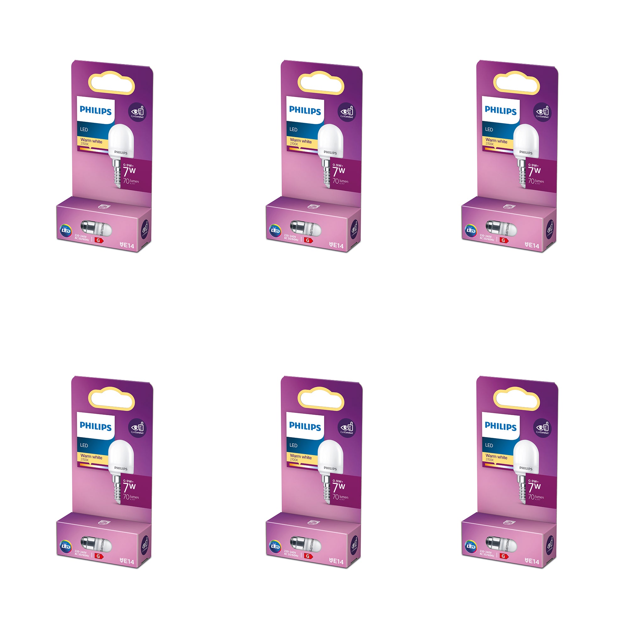 Philips Voordeelverpakking E14 - LED Nachtlamp - Set van 6 Stuks