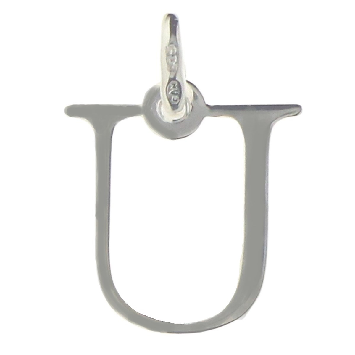 Pendentif Initiale simple lettre U en argent 925°/00