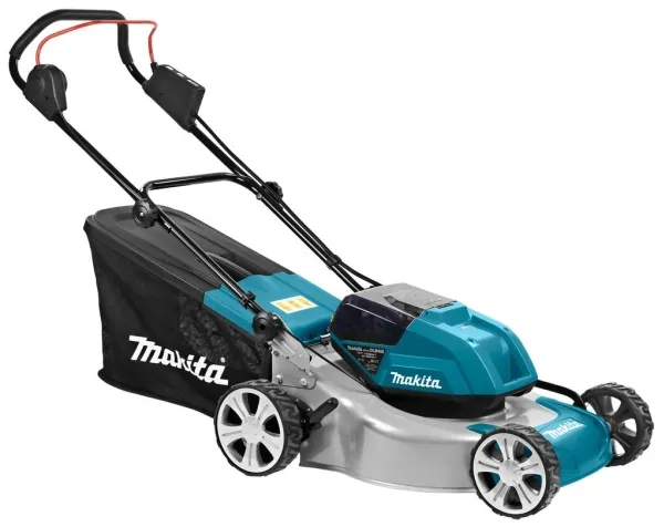 Makita Twin DLM460PT2 - Græsslåmaskine - ledningfri - 18 V - 5 Ah - 2 batterier - 2500-3300 opm - 46 cm - 25.3 kg