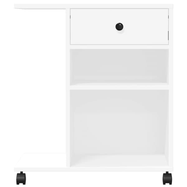 vidaXL Skriverstativ med hjul hvit 60x40x68,5 cm