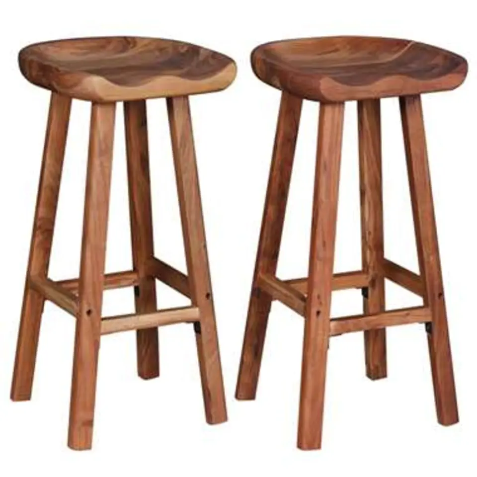 vidaXL - Barkruk - Bruin - Hout - 2 stuks