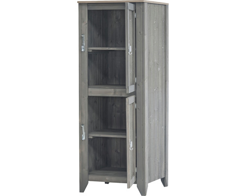 Tuinkast/buitenkeuken Konsta type 559 hoge kast incl. 2 deuren 60 x 60 x 160 cm lichtgrijs