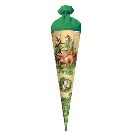 Roth Motiv-Schultüte, Veganosaurus, 70cm, rund, Rot(h)-Spitze, Filzverschluss