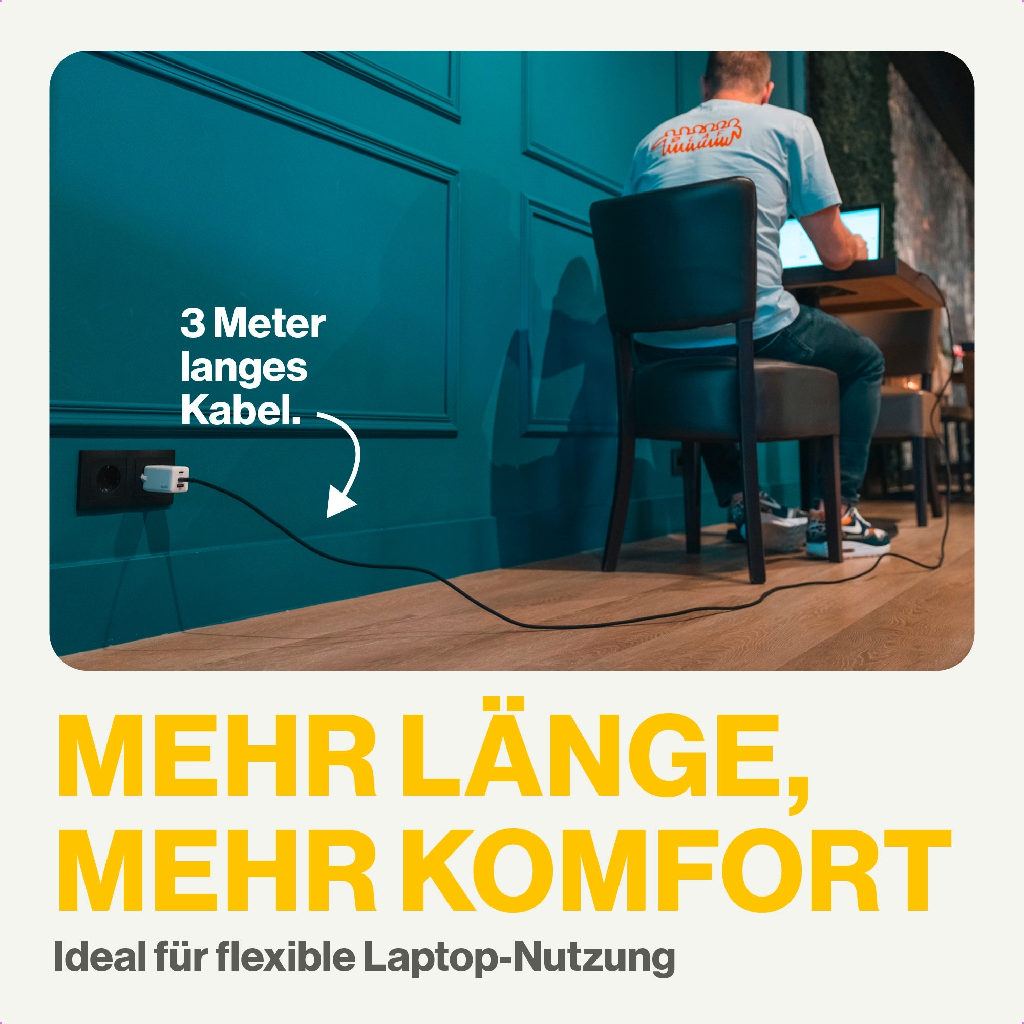 Aqiila Cablebird CB13 Ladekabel / Sync-Kabel USB-C zu USB-C / 240 W / 3 Meter