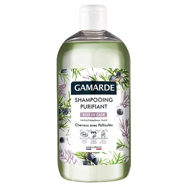 Shampoo Purificante para Cabelos Gamarde com Madeira de Cade Orgânica 500ml