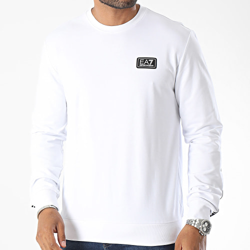Sweat Crewneck A Bandes 6RPM12-PJ05Z Blanc
