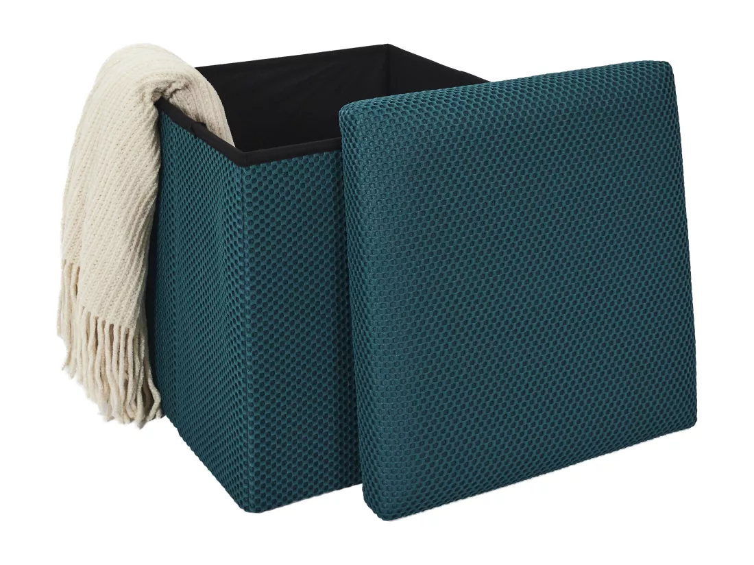 Coffre Pouf Pliable Atome Bleu