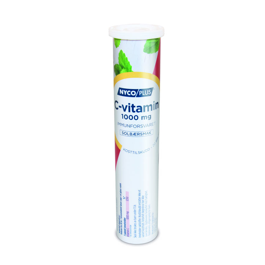 Nycoplus C-vitamin brusetabletter 1000 mg solbær 20 stk