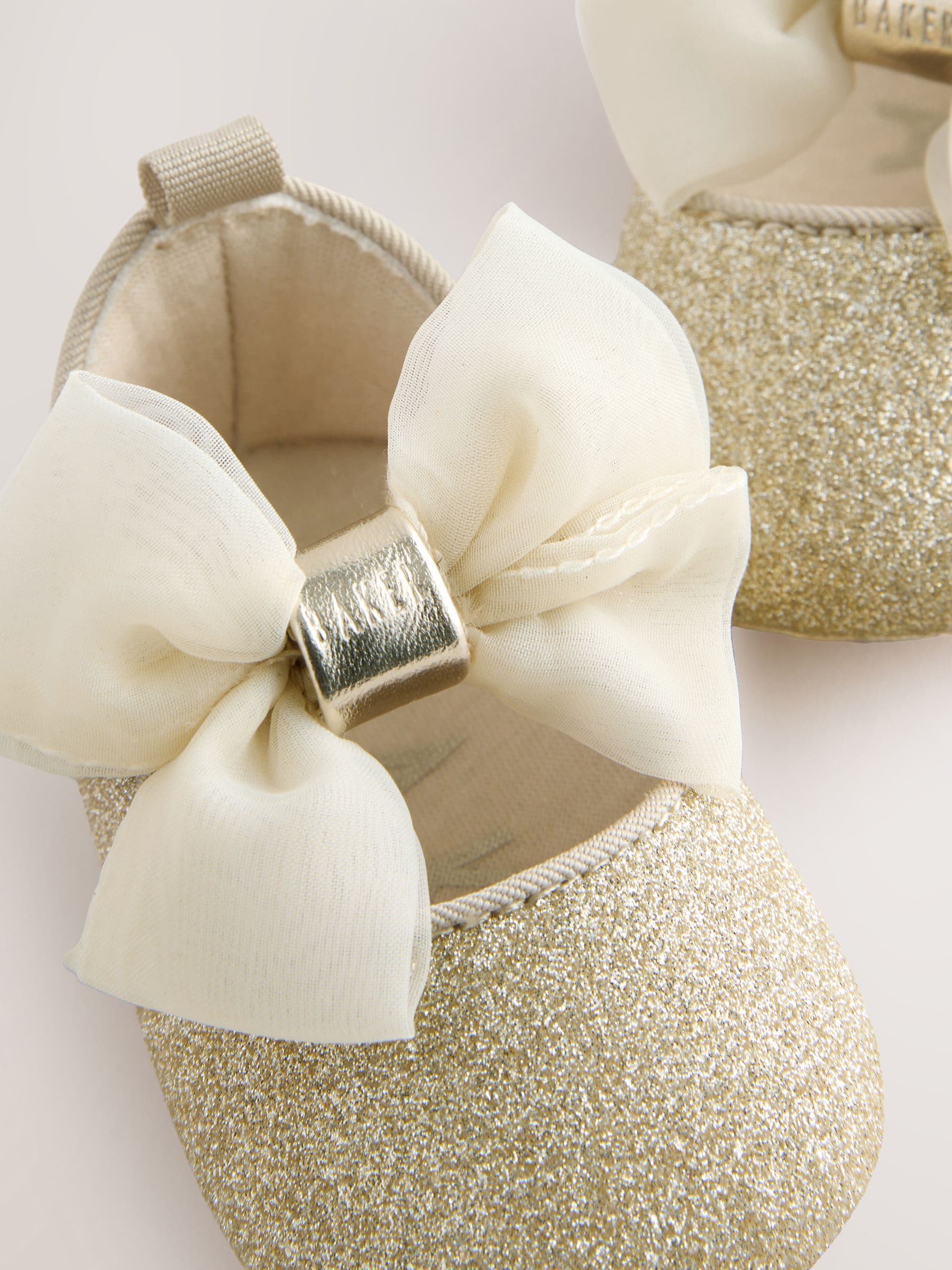 Goud - Baker by Ted Baker babyslofjes met strik voor meisjes