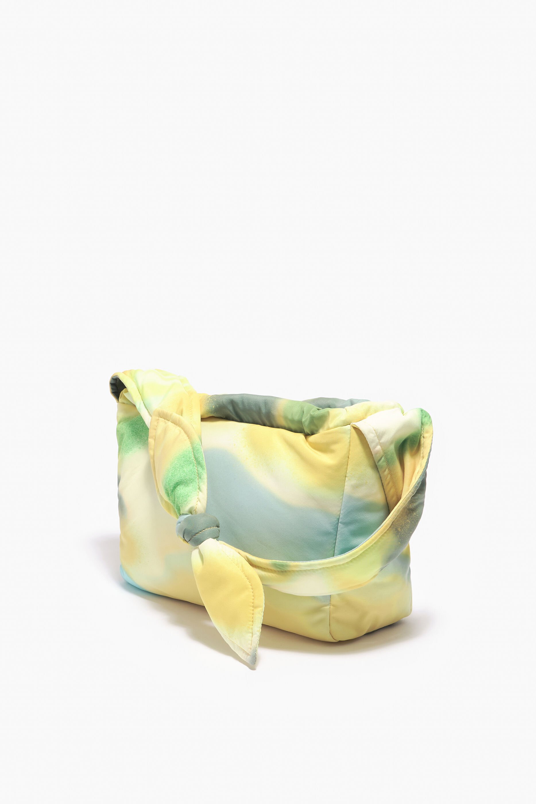 Bolsa Hobo tamanho G em nylon com estampa camuflada spray cáqui