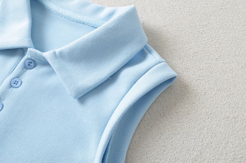 Flotto - Mouwloos effen poloshirt