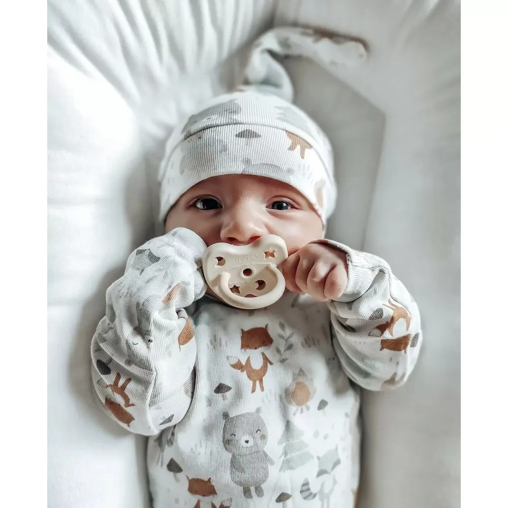 Hevea Sut, 0-3mdr, Ortodontisk, Newborn, Baby Blue & Milky White - 2 stk.