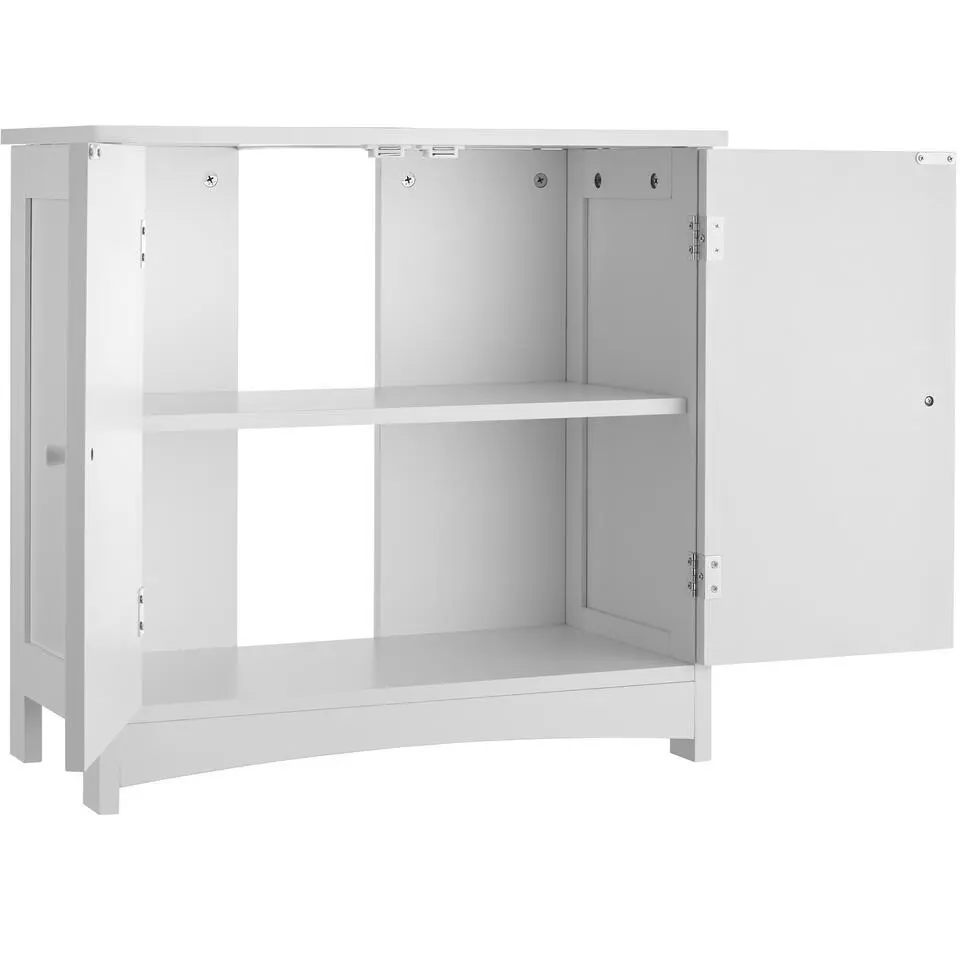 tectake Wastafelonderkast Jasper, 2 vakken, draagkracht 35 kg, Wit