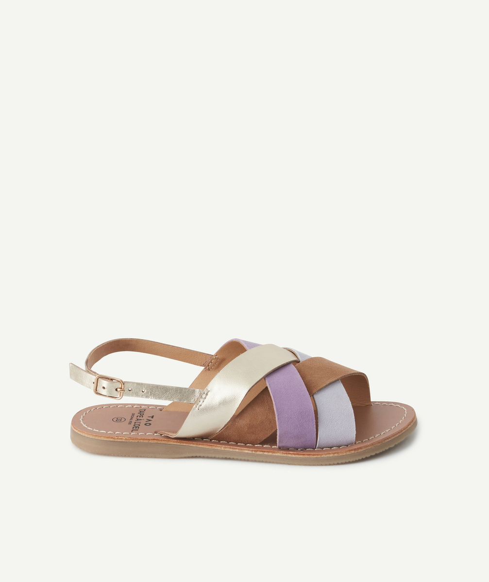 LES SANDALES EN CUIR AVEC LANIÈRES TRESSÉES COLORÉES