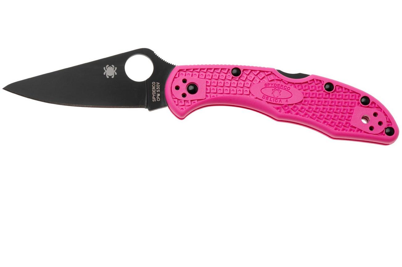 Spyderco Delica 4 Pink Black S30V C11FPPNS30VBK Pink Heals zakmes