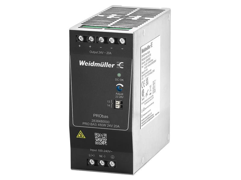 Weidmüller DIN-Schienennetzgerät PRO BAS, 480 W, 24 V Schaltnetzgerät für die Bereitstellung von Gleichspannung