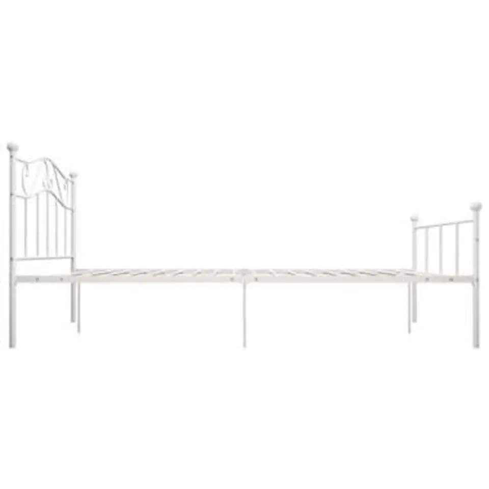 vidaXL - Tweepersoonsbed met hoofdeinde - Wit - Metaal - 160x200 cm