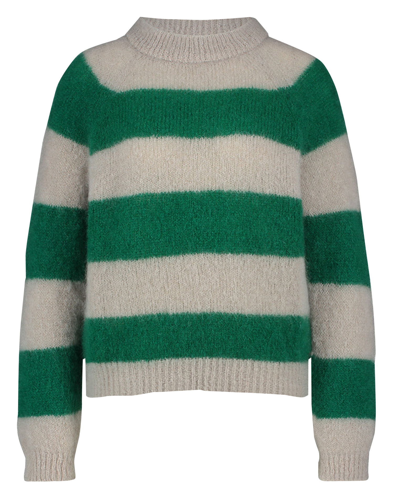 SIAN - Pull droit rayé en mohair mélangé | Vert