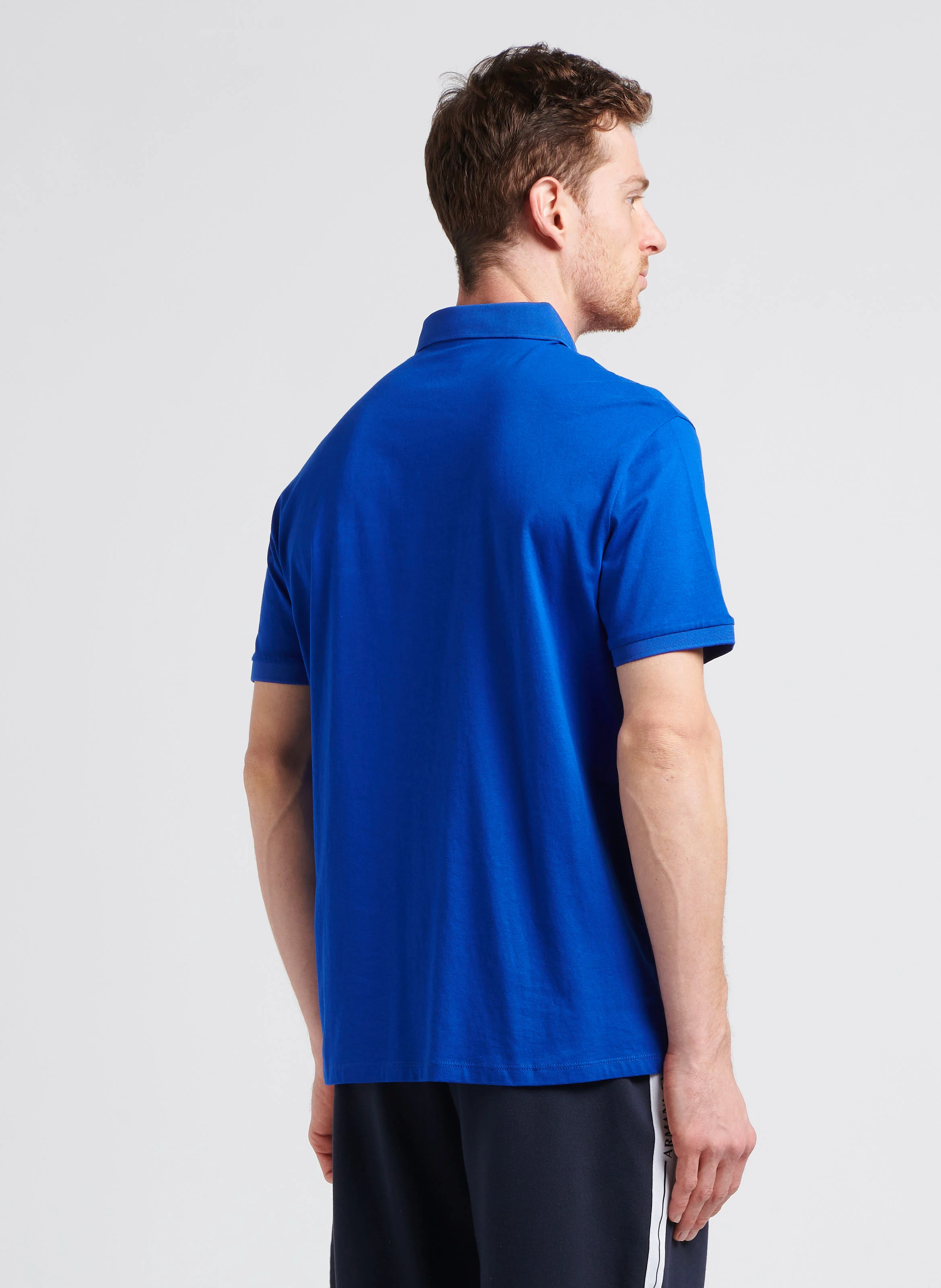 Polo regular-fit sérigraphié en coton | Bleu